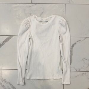 GAP Cut Out Back White Long Sleeve Top